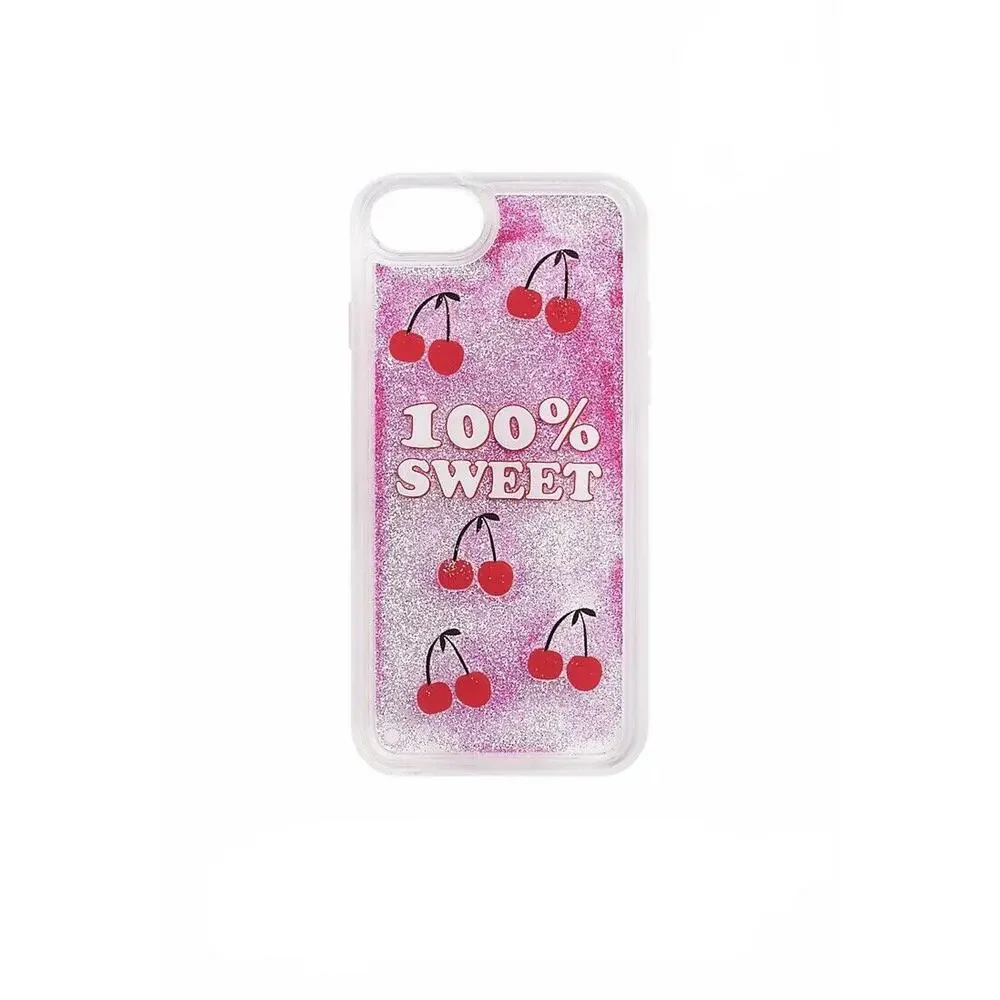 Clear Glittery Liquid Cherries 100% Sweet iPhone Case iPhone 6, 7, 8, 9, 10, 11